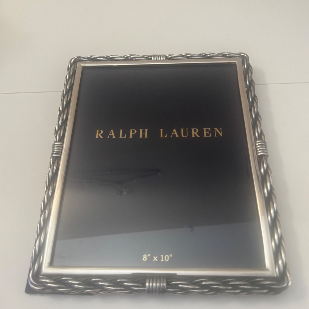 Ralph Lauren Silver Plated Brass Macomber  Photo Frame 8x10 fisherman Rope Decor